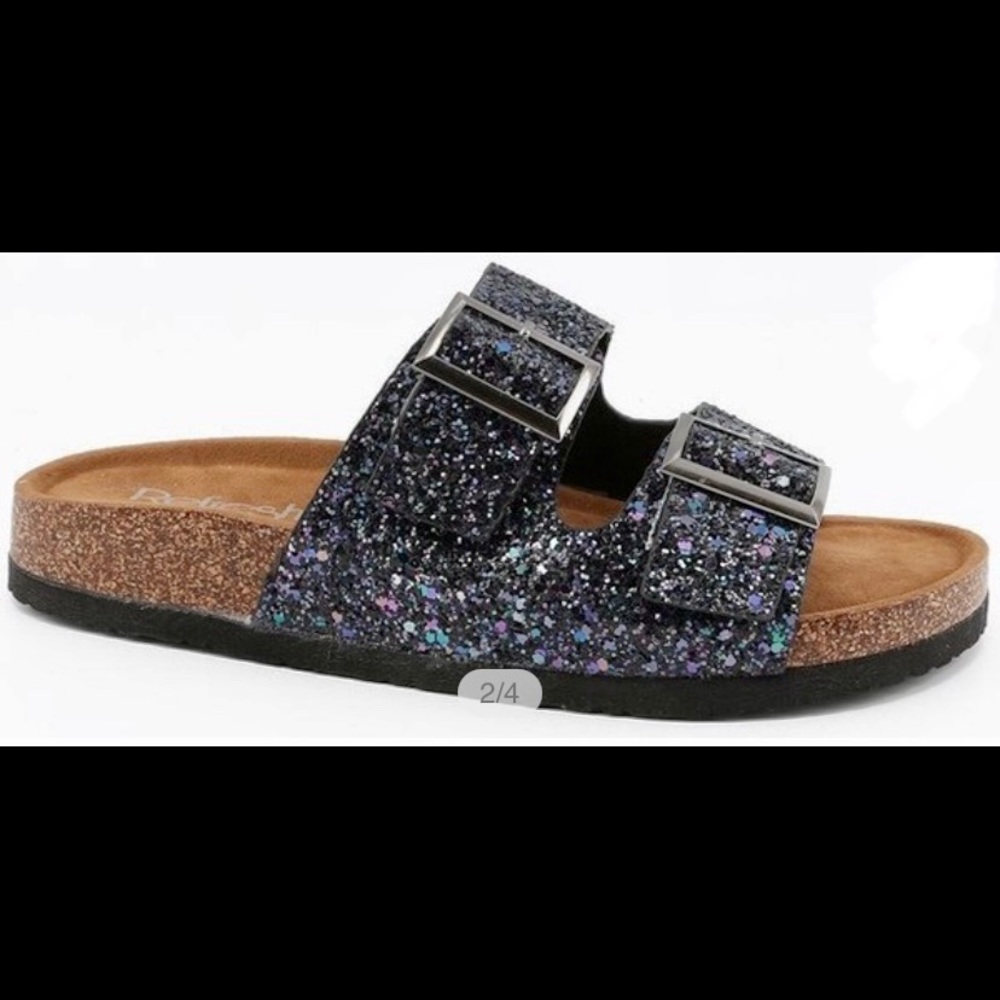 Black Sparkly Sandals